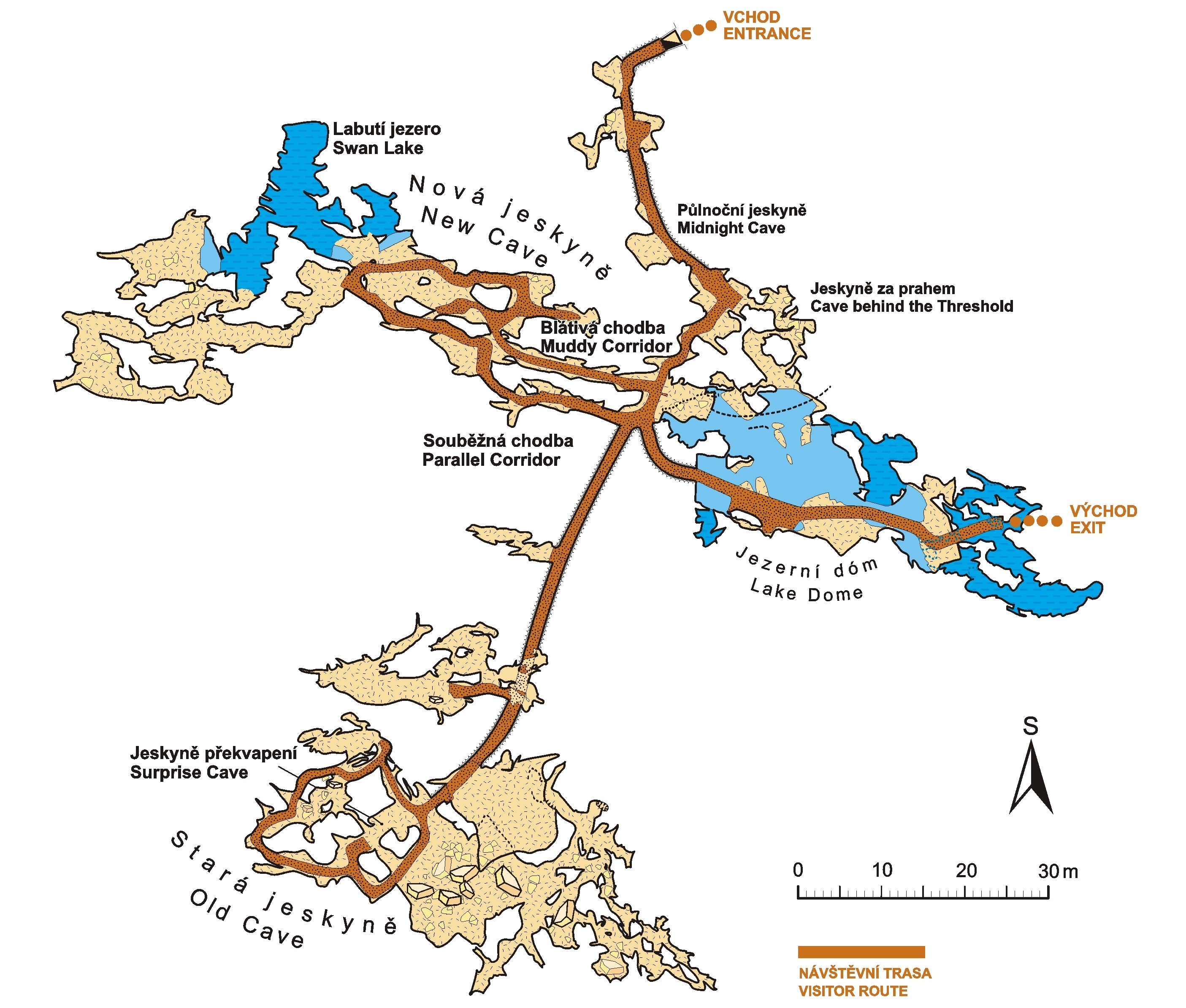 Bozkov Dolomite Caves - map