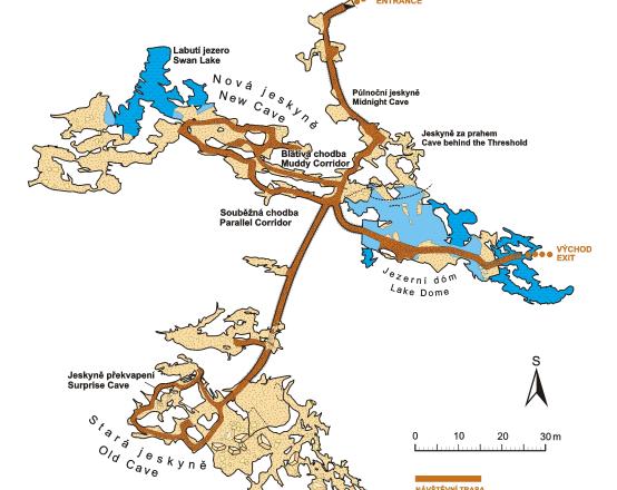 Bozkov Dolomite Caves - map